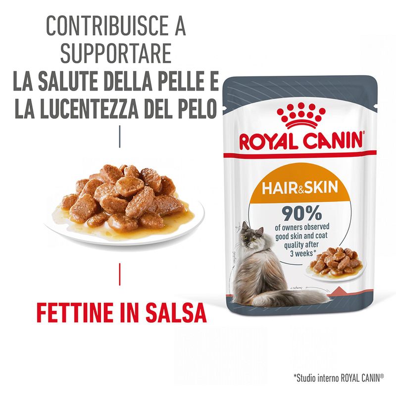 Royal Canin Hair & Skin Care in Salsa - Alimento Umido per Gatti 12x85gr Royal Canin Hair & Skin Care in Salsa - Alimento Umido per Gatti 12x85gr